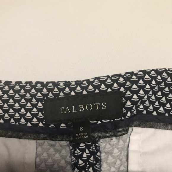 Talbots size 8 ankle length pants. Black pattern. Cotton and spandex blend - Picture 4 of 4